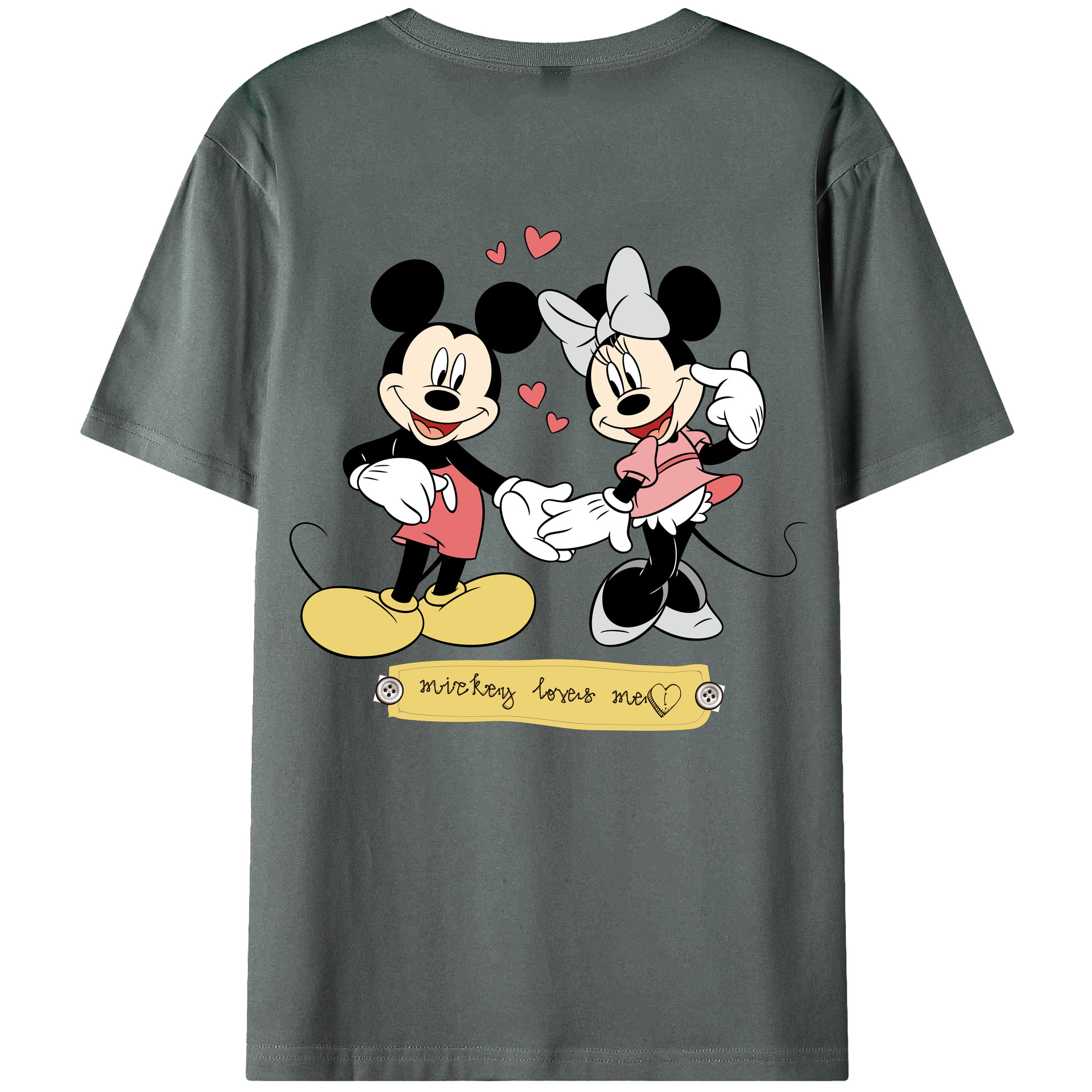 （画像用） ミッキーマウス Mickey Mouse 綿100％半袖Tシャツ（背面プリント）